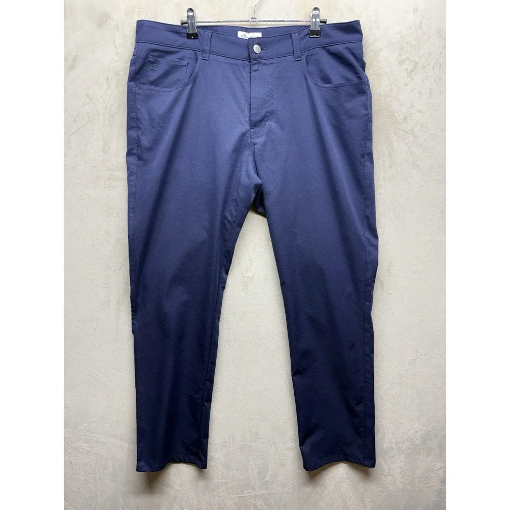 Peter Millar Crown Sport EB66 Performance Golf Pants Mens 35x32 Navy Blue Chino